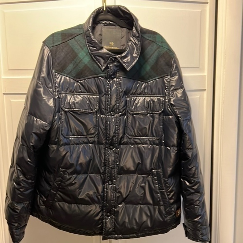 Scotch & Soda Plaid-Accented Down Puffer Jacket